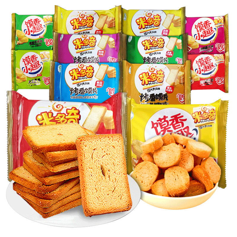 米多奇烤香饃片 健康美味，一箱盡享休閑早餐與年貨零食